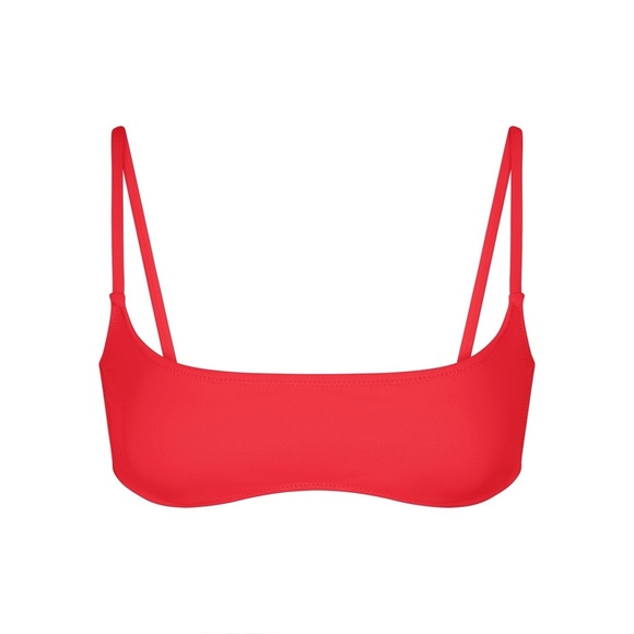 SKIMS RECYCLED SIGNATURE SWIM MICRO SCOOP BIKINI TOP | Color: Ruby | NEW/NWT!💋 - Picture 2 of 8